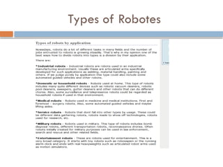 Types of Robotes
 