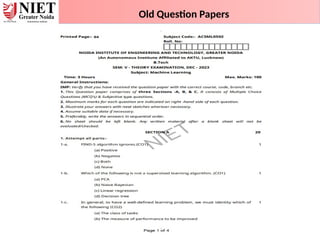 Old Question Papers
 