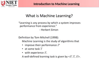 Introduction to Machine Learning
 