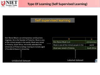 Type Of Learning (Self Supervised Learning)
 