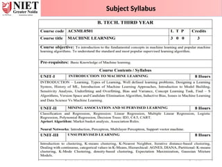 Subject Syllabus
 