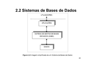 2.2
2 2 Sistemas de Bases de Dados




                                 22
 