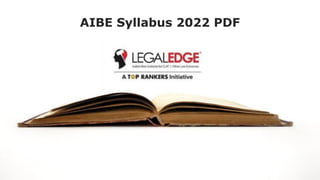 AIBE Syllabus 2022 PDF
 