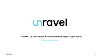 25
CONTACT US TO SCHEDULE A DATA OPERATIONS HEALTH CHECK TODAY
hello@unraveldata.com
 
