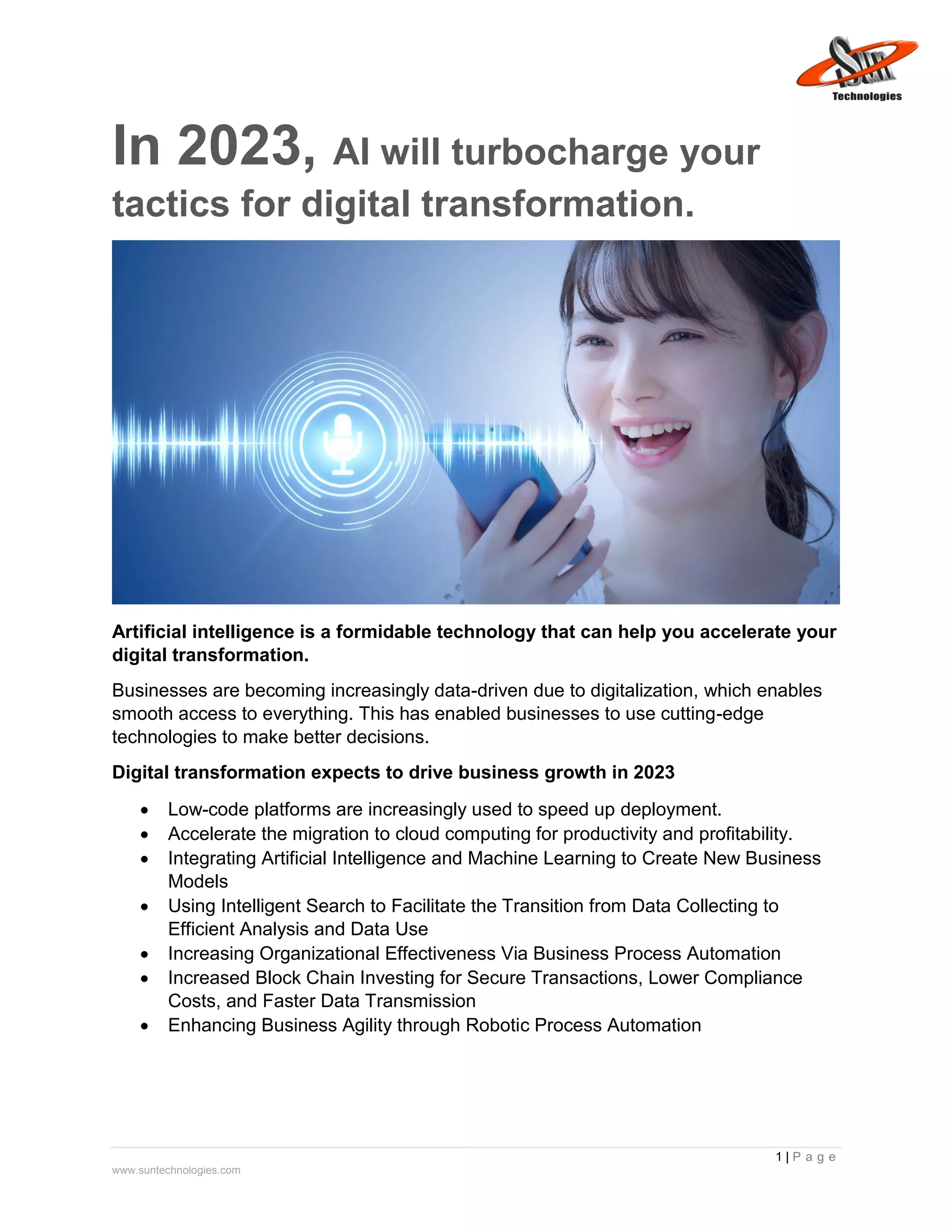 In 2023, AI will turbocharge your tactics for digital transformation. PDF