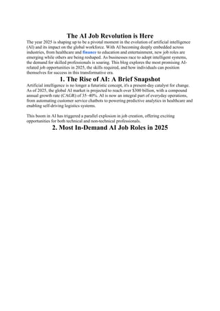AI Careers 2025 Navigating the Next Frontier of Job Opportunities in ...