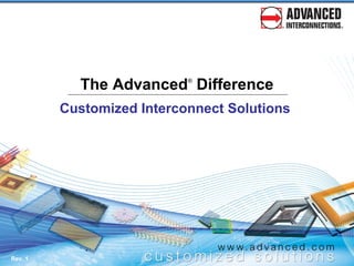 The Advanced Difference
                           ®




         Customized Interconnect Solutions




Rev. 1
 