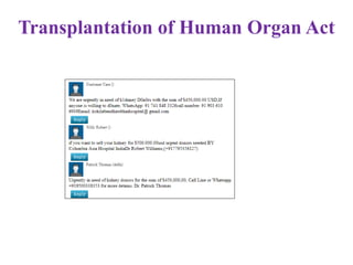 Transplantation of Human Organ Act
 