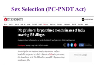 Sex Selection (PC-PNDT Act)
 