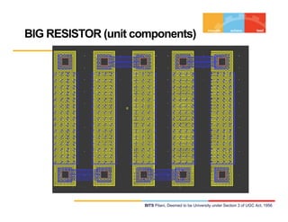 BIG RESISTOR (unit components)
BITS Pilani, Deemed to be University under Section 3 of UGC Act, 1956
 
