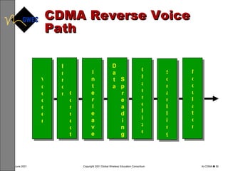 CDMA Reverse Voice Path Spreading Data Channelize Scrambling Vocoder Interleave Correct Error Modulator 