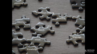 planning
knowledge
language
modelling
visionlearning
search
decision-making
reasoning
https://live.staticflickr.com/4584/26958833209_c27a912bbf_b.jpg
 