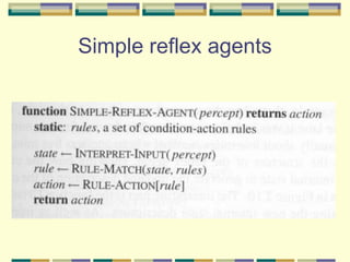 Simple reflex agents
 