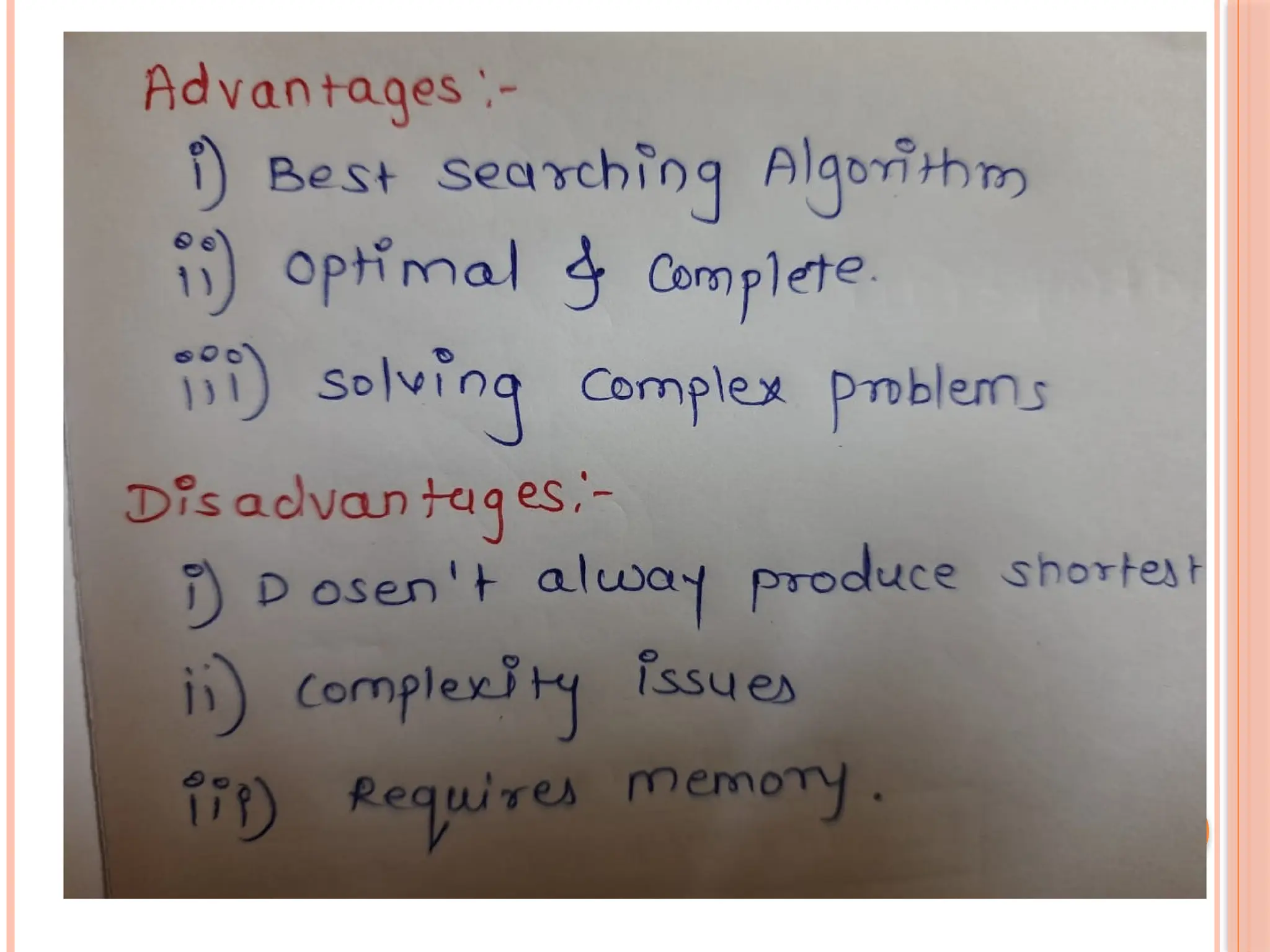 Searching in Artificial Intelligence for UG