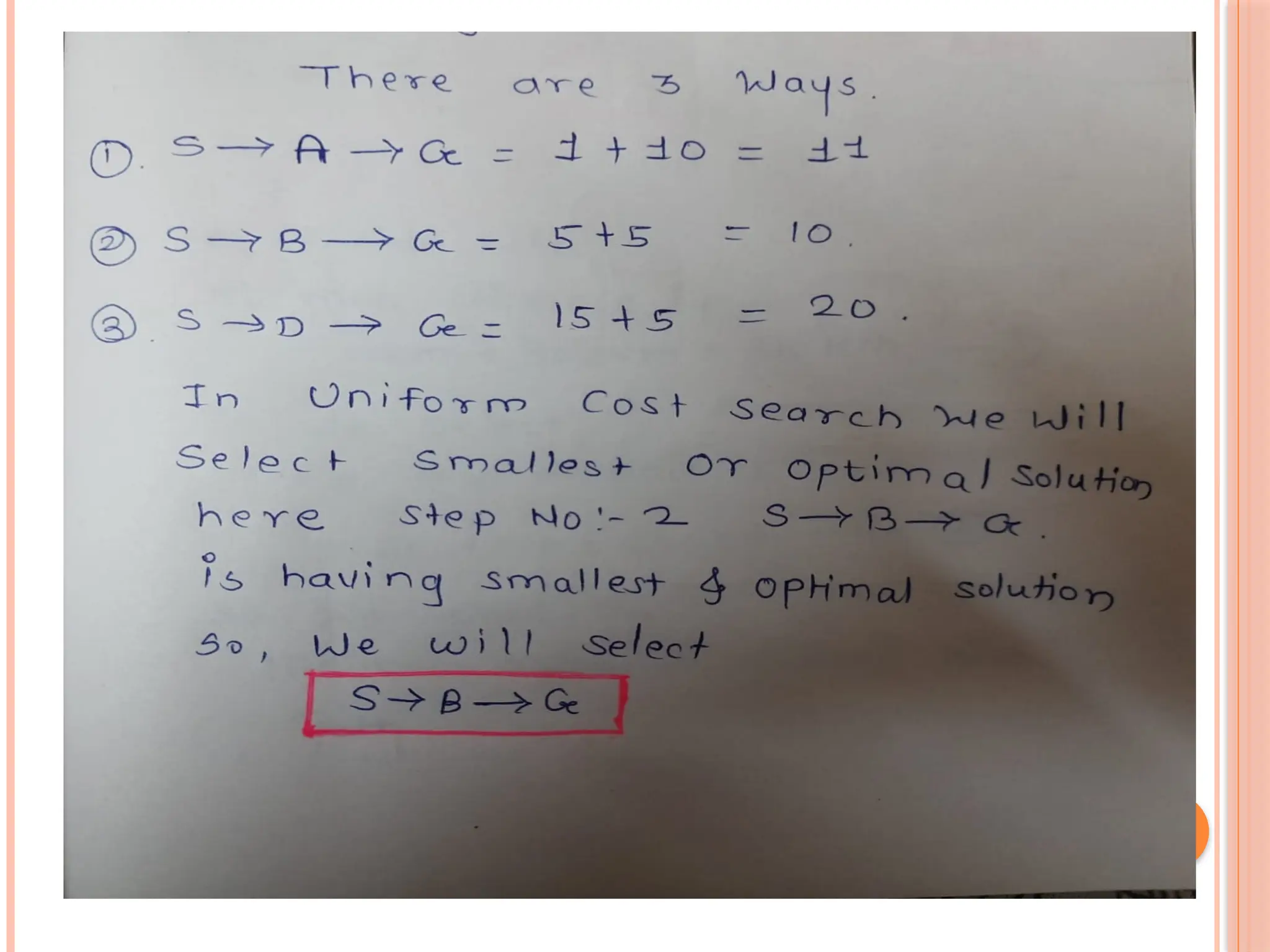Searching in Artificial Intelligence for UG