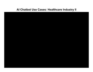 AI Chatbot Use Cases: Healthcare Industry II
 