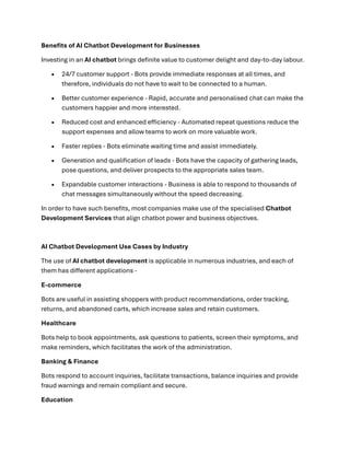 AI Chatbot Development Services: Features, Benefits & Use Cases | PDF