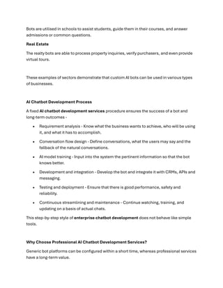 AI Chatbot Development Services: Features, Benefits & Use Cases | PDF