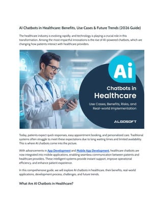 AI Chatbots in Healthcare: Benefits, Use Cases & Future Trends (2026 ...