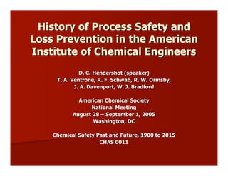 History of Process Safety in AIChE | PDF