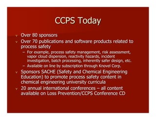 History of Process Safety in AIChE | PDF
