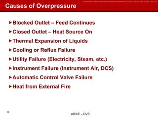 Ai Ch E Overpressure Protection Training | PPT
