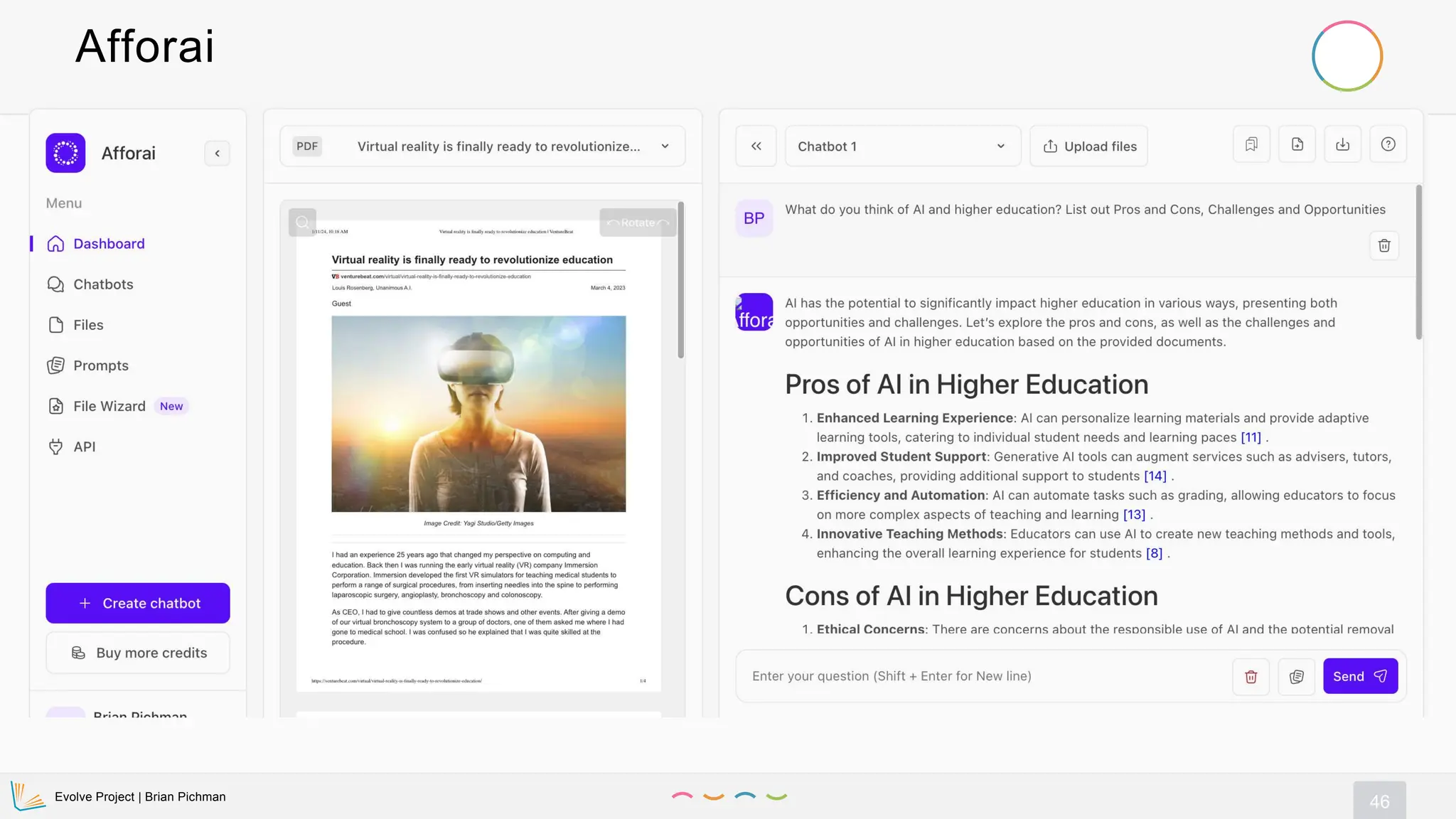 Evolve Project | Brian Pichman
46
Afforai
 