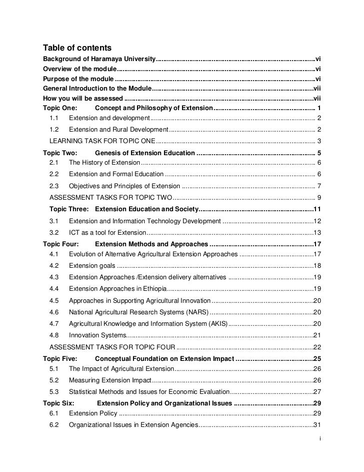 Perspective of Agricultural Extension