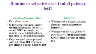 Tube Patency Deciphering Tubal Tales: Comparative Analysis of Tubal Patency Tests | PPTX