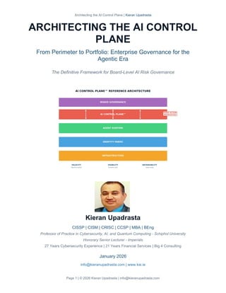 ARCHITECTING THE AI CONTROL PLANE From Perimeter to Portfolio | PDF