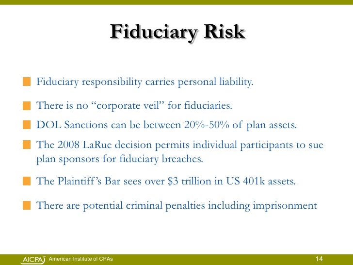 Fiduciary Responsibilities And Risks