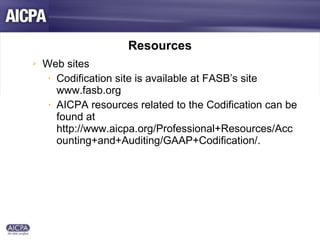 AICPA FASB Accounting Standards Presentation | PPT