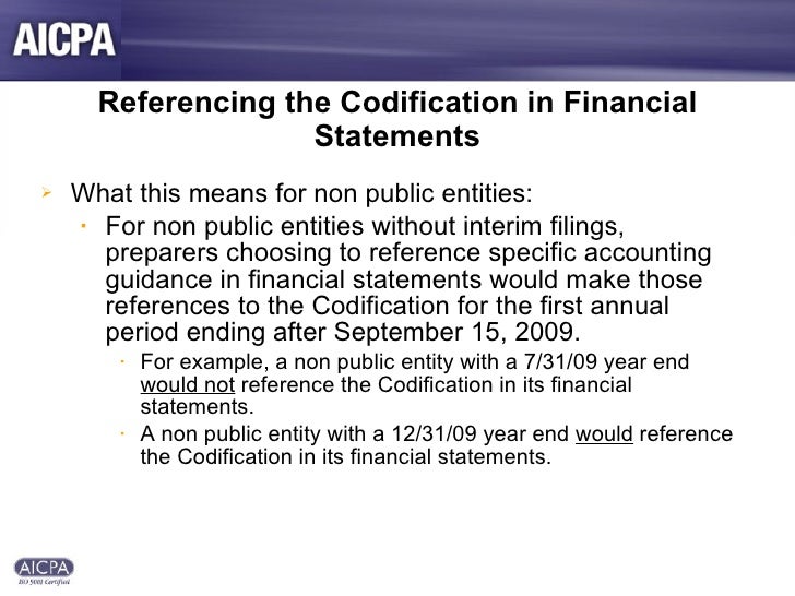 AICPA FASB Accounting Standards Presentation