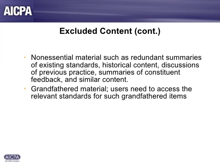 AICPA FASB Accounting Standards Presentation