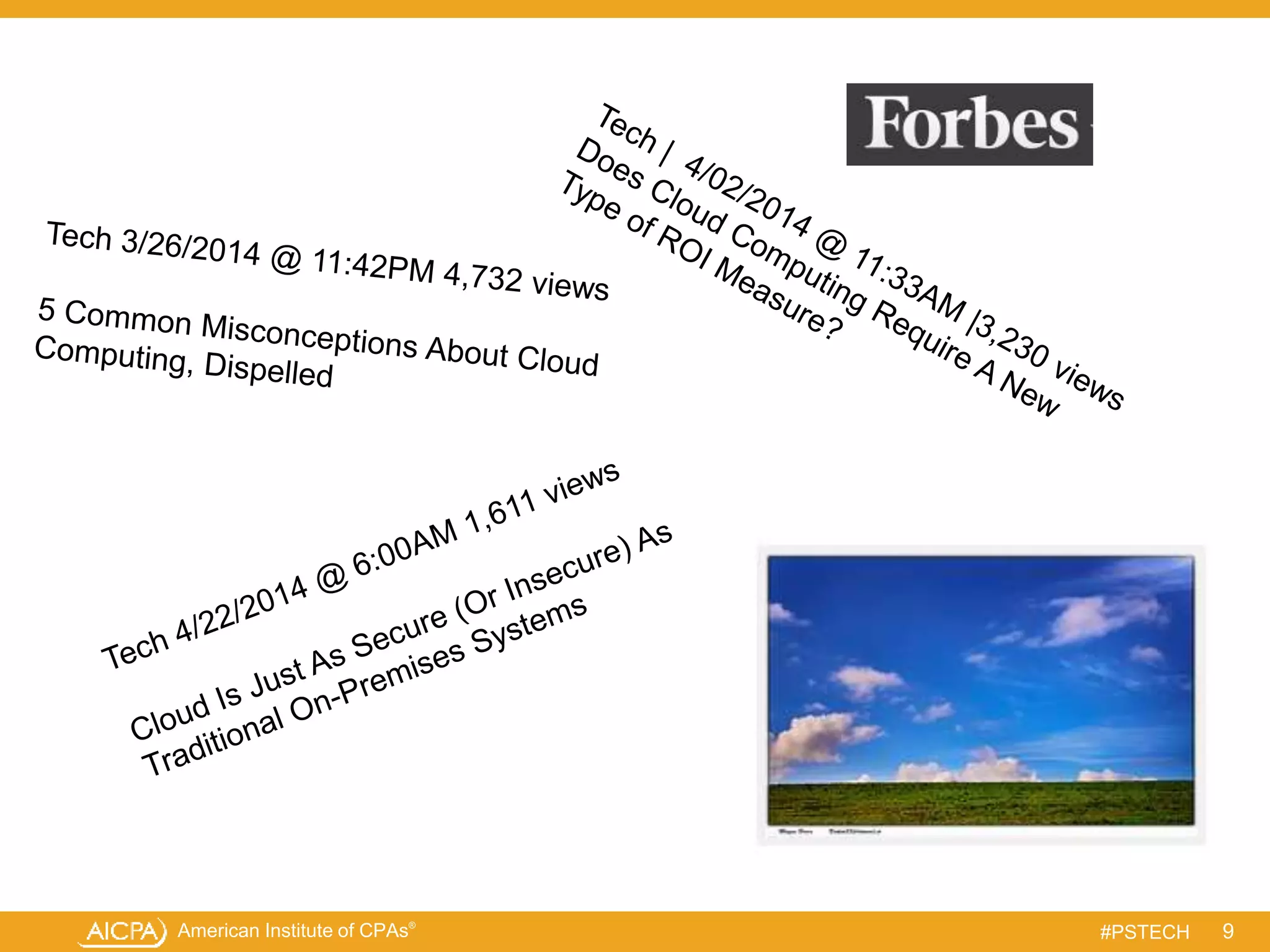 American Institute of CPAs®
#PSTECH 9
 