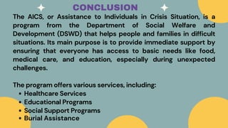 Assistance for Individual in Crisis Situation-DSWD Program | PDF