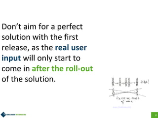 37
Don’t aim for a perfect
solution with the first
release, as the real user
input will only start to
come in after the roll-out
of the solution.
www.fredericw.com
 