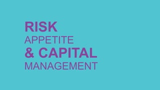 RISK
APPETITE
& CAPITAL
MANAGEMENT
 