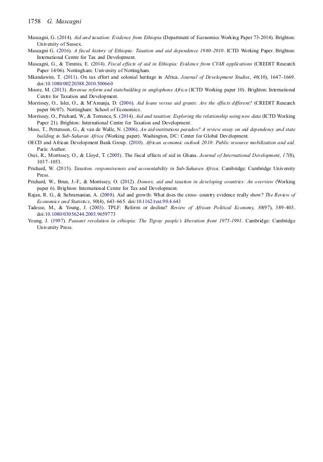 Aid and taxation in ethiopia
