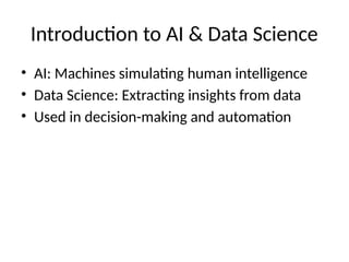 Comprehensive Introduction to AI and Data Science: Concepts, Tools, and ...