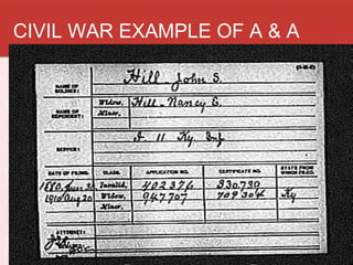 CIVIL WAR EXAMPLE OF A & A 
