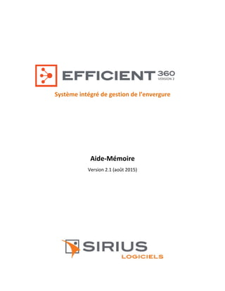 Système intégré de gestion de l’envergure
Aide-Mémoire
Version 2.1 (août 2015)
VERSION 2
 