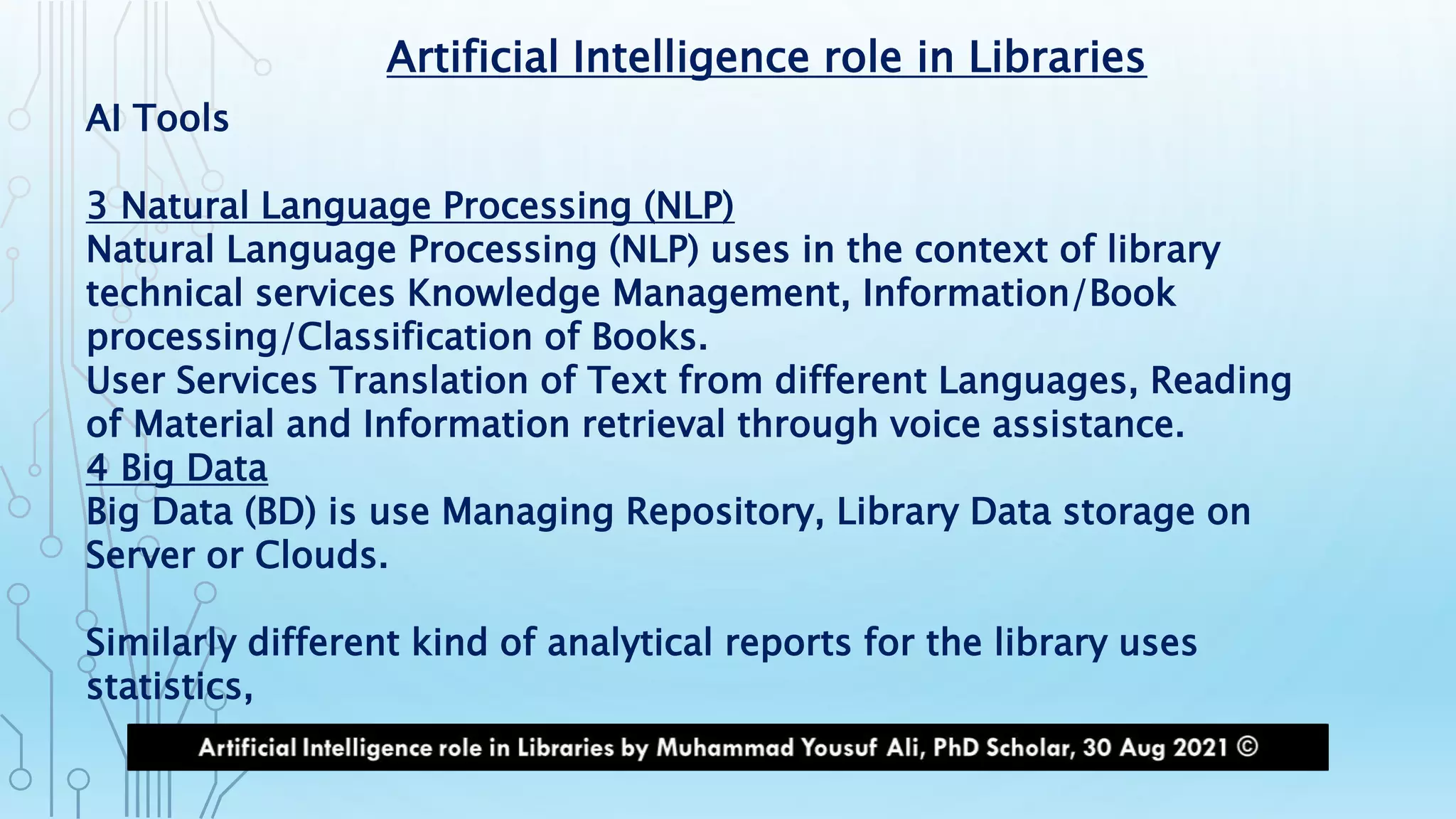 Artificial Intelligence role in Libraries | PPTX