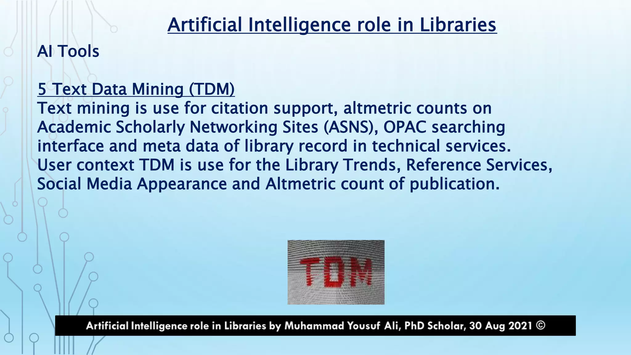 Artificial Intelligence role in Libraries | PPTX