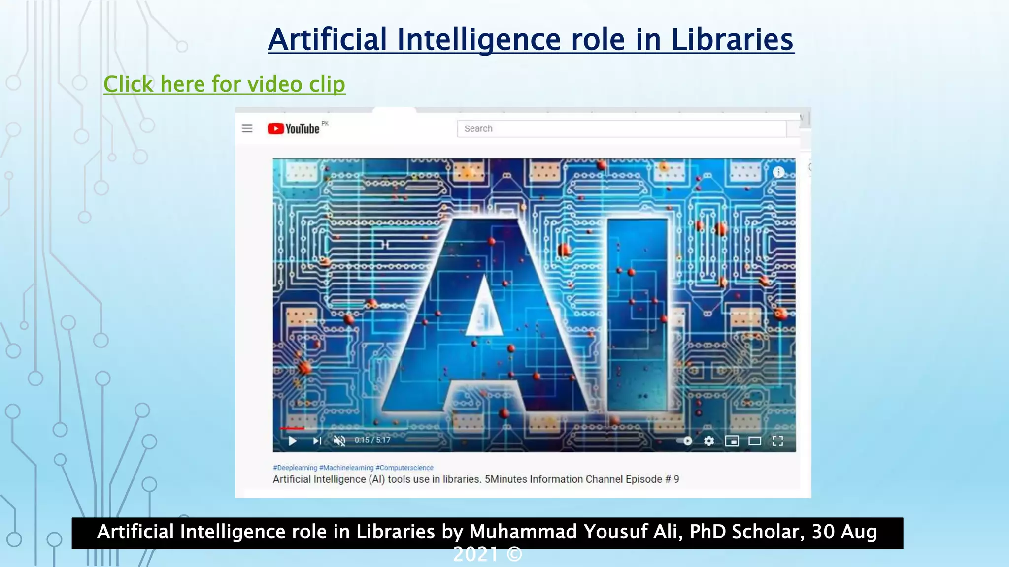 Artificial Intelligence role in Libraries | PPTX | Databases | Computer ...