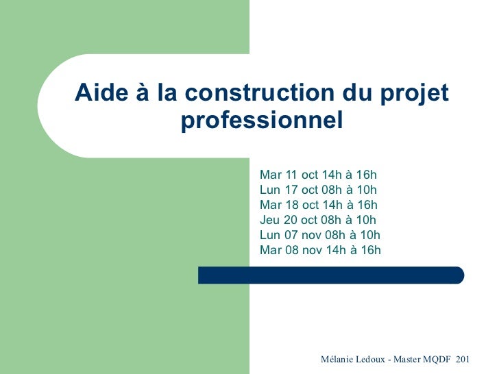 Aide à la construction du projet professionnel