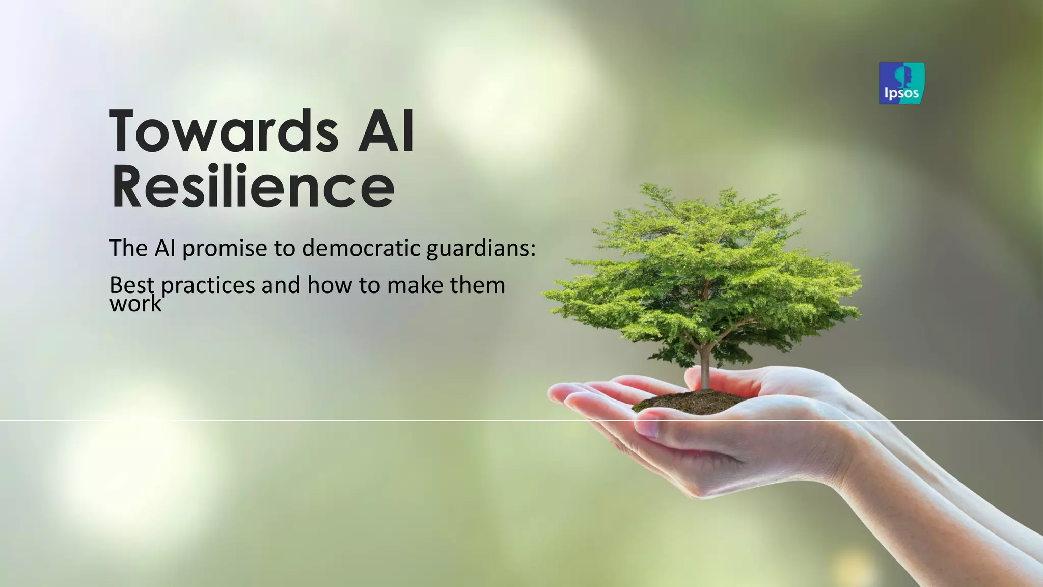 The AI promise to democratic guardians:
Best practices and how to make them
work
Towards AI
Resilience
 