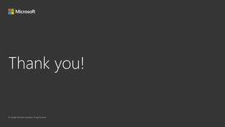 © Copyright Microsoft Corporation. All rights reserved.
Thank you!
 