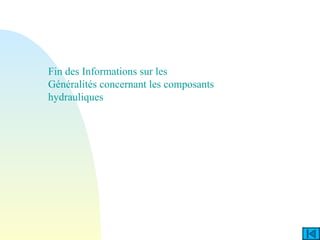 Fin des Informations sur les
Généralités concernant les composants
hydrauliques
 