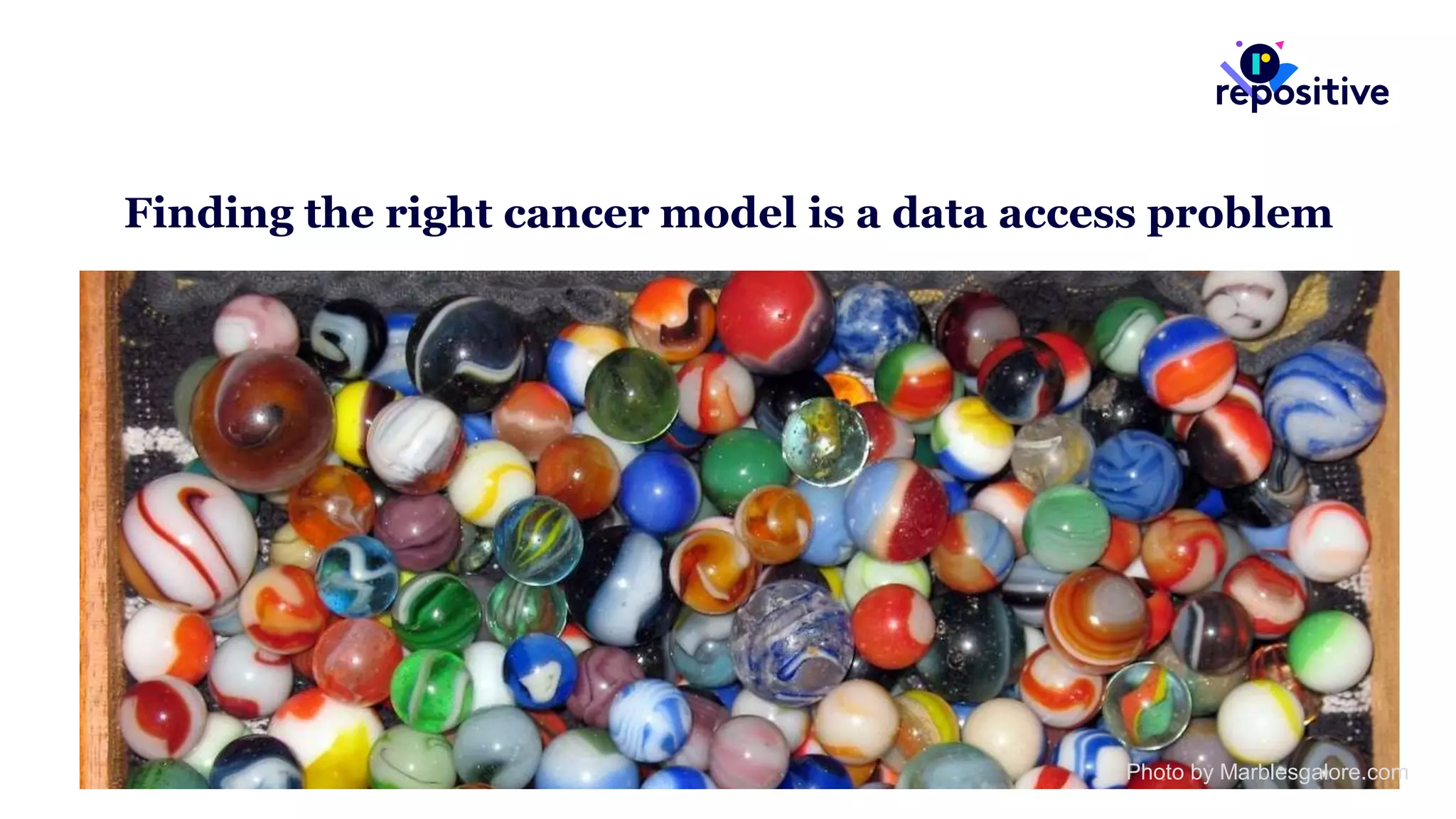 Finding the right cancer model is a data access problem
Photo by Marblesgalore.com
 